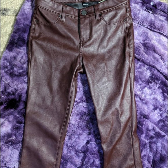BlankNYC Maroon Faux Leather pants - Picture 3 of 5